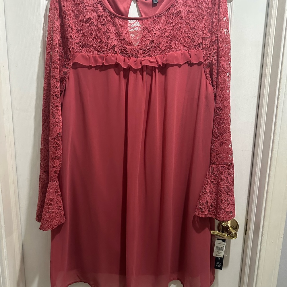 As U Wish Coral Lace Dress